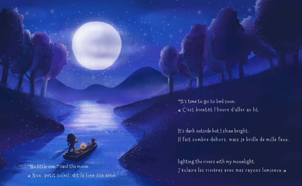 Hello Little Moon | Bonjour Petite Lune: Bilingual French & English bedtime story